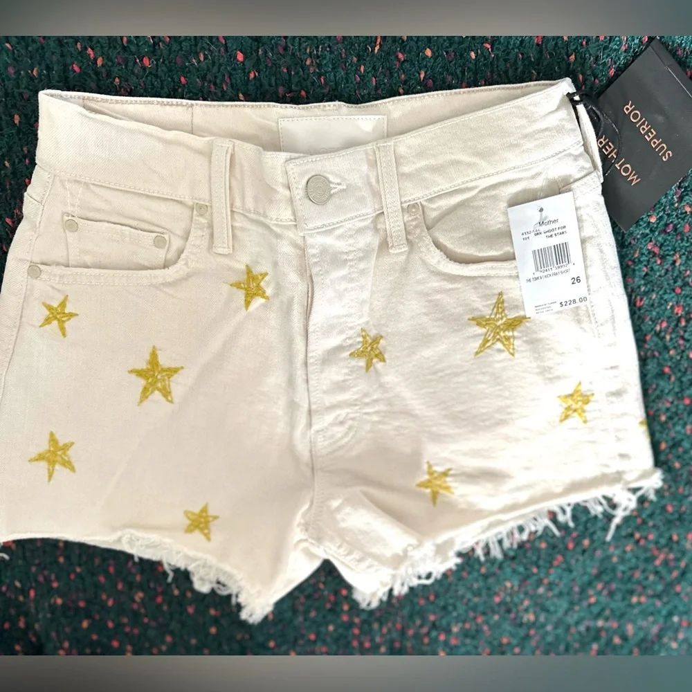 MOTHER Tomcat Kick Fray Shorts Shoot For The Stars 26 NWT Rare SOLD OUT - Picture 2 of 14